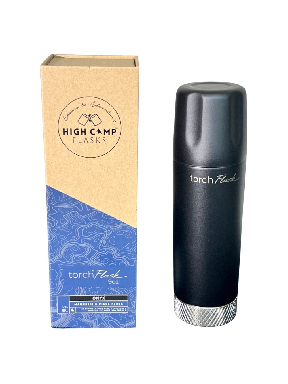 High Camp Torch Flask 9oz Onyx NWT Stainless Steel Insulated Travel Flask
